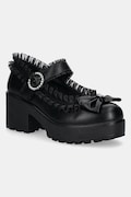 Обувки с дебел ток Koi Footwear в черно ND682 Tira Ruffle Mary Janes Dark Delights