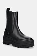 Tommy Jeans ghete chelsea de piele TJW CHELSEA FLATFORM BOOT femei, culoarea negru, cu platforma, EN0EN02597