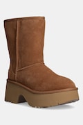 Замшеві чоботи UGG Classic Short New Heights жіночі колір коричневий на платформі утеплене 1158310-CHE