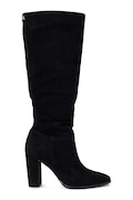 Lauren Ralph Lauren kozaki zamszowe Artizan Tall damskie kolor czarny na słupku 802937807001