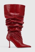 Naked Wolfe ghete de piele Vern femei, culoarea rosu, cu toc cui, Vern Crinkle Patent Leather Red