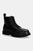 Шкіряні черевики Calvin Klein Jeans EVA BOOT MID LACEUP UNFORM DRESS чоловічі колір чорний YM0YM01073