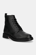 Kožená obuv Tommy Hilfiger HILFIGER COMFORT LWT LTH BOOT pánska, čierna farba, FM0FM05183