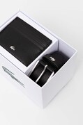 Lacoste zestaw etui na karty i pasek męski skórzany czarny RC4092