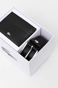 Lacoste zestaw etui na karty i pasek męski skórzany czarny RC4092
