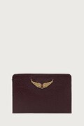Zadig&Voltaire etui na karty damskie skórzane bordowe LWSG00001