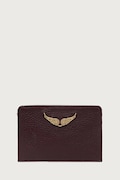 Zadig&Voltaire etui na karty damskie skórzane bordowe LWSG00001