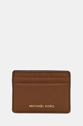 Δερμάτινη θήκη για κάρτες MICHAEL Michael Kors χρώμα: καφέ, 32F7GF6D0L