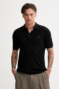 AllSaints polo bawełniane AUBREY SS kolor czarny gładki M020KA