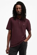 AllSaints polo bawełniane REFORM kolor bordowy gładki M075PB