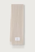 Maison Kitsuné Alpaca szalik z wełną damski beżowy LM06206WA0022