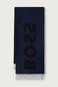BOSS шал мъжки от вълнена материя Rikard_35*180 черен 50527099