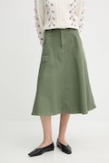 A.P.C. fustă din bumbac jupe laurie culoarea maro, midi, evazati, COGZV.F06410