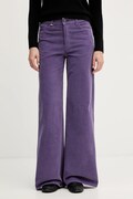 United Colors of Benetton spodnie damskie kolor fioletowy szerokie high waist 41ULDE029