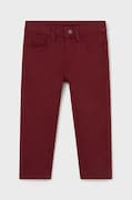 Mayoral pantaloni de bumbac pentru copii slim fit basic culoarea bordo, neted, 563