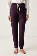 BOSS spodnie lounge damskie CP Stripe Pants Cuff fioletowe high waist 50524759