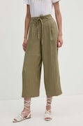 Dkny pantaloni femei, culoarea verde, lat, high waist, P4EKTX63