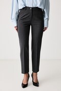 United Colors of Benetton oblekové nohavice dámske s viskózou sivé high waist 4L4H557R4