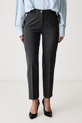 United Colors of Benetton oblekové nohavice dámske s viskózou sivé high waist 4L4H557R4