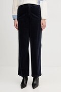 United Colors of Benetton spodnie sztruksowe kolor granatowy proste high waist 4HA2DF07I