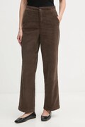 United Colors of Benetton spodnie sztruksowe kolor brązowy proste high waist 4HA2DF07I