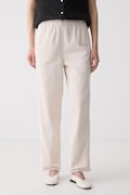 American Vintage spodnie damskie sztruksowe beżowe high waist PADO137H24