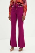 Kalhoty Twinset dámské, fialová barva, zvony, high waist, 242TP2083