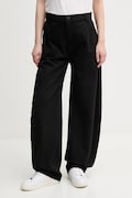 Бавовняні штани Alpha Industries Field Pant колір чорний широкі висока посадка 148021