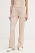 Lacoste spodnie dzwony damskie beżowe high waist XF9313