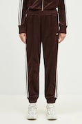 adidas Originals joggers Velvet Track Pant brown color smooth IX0962
