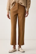 Sisley nohavice dámske bavlnené s elastanom hnedé high waist 4K2ZLF03V