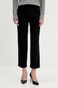 Sisley pantaloni culoarea violet, drept, high waist, 4K2ZLF03V