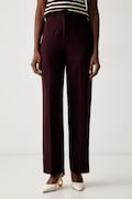 Morgan штани straight жіночі POYA.F бордо high waist POYA.F