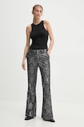 ZADIG&VOLTAIRE pantaloni femei, culoarea negru, evazati, high waist, WWPA00808