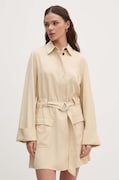 Tommy Hilfiger rochie culoarea bej, mini, evazată, WW0WW42308
