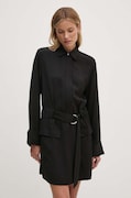 Tommy Hilfiger rochie culoarea negru, mini, evazată, WW0WW42308