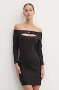 Tommy Jeans rochie culoarea negru, mini, mulată, DW0DW18461