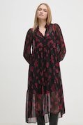 Sisley rochie culoarea negru, midi, evazată, 42UMLV06U