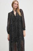 Sisley rochie culoarea negru, midi, evazată, 42UMLV06U