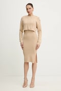 Morgan sukienka i sweter RMNATE kolor beżowy mini dopasowana RMNATE