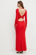 Bardot rochie AMARO culoarea rosu, maxi, evazată, 59510DB