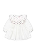 Konges Sløjd rochie din bumbac pentru copii COEUR DRESS GOTS culoarea alb, mini, evazată, KS101933