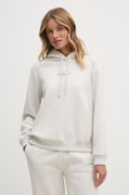 Dukserica Calvin Klein Jeans za žene, boja: siva, s kapuljačom, s aplikacijom, J20J223536