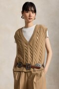 Polo Ralph Lauren kamizelka damska wełniana brązowa 211949994