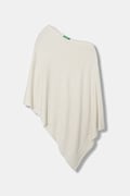 Πόντσο με μείγμα μαλλιού United Colors of Benetton χρώμα: μπεζ, 1235DU01A