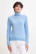 United Colors of Benetton sweter wełniany damski kolor niebieski z golfem 1002D2348
