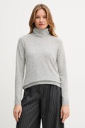 United Colors of Benetton pulover din amestec de lână culoarea gri, light, cu guler, 1035D2551
