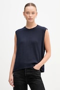 United Colors of Benetton vestă din amestec de lână culoarea bej, light, 126WD10BA