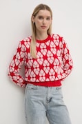 Пуловер с вълна United Colors of Benetton в червено  1032E10BI