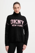 Dkny sweter damski kolor czarny z półgolfem DJ4R0386